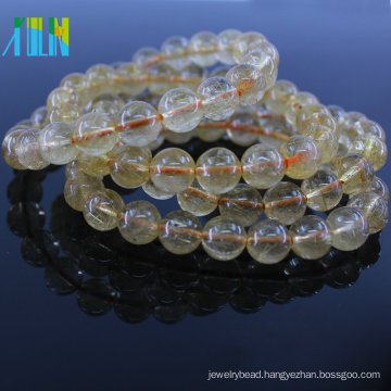 New Arrives Yellow Brazil Natural Rutilated Quartz 6mm 108pcs Top Quality Natural Gemstone Beads for Bracelet